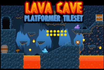 Lava Cave - Platformer Tileset main cover image