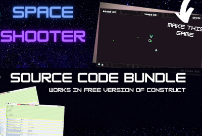 Create a Space Shooter Game (with free version of construct) main cover image